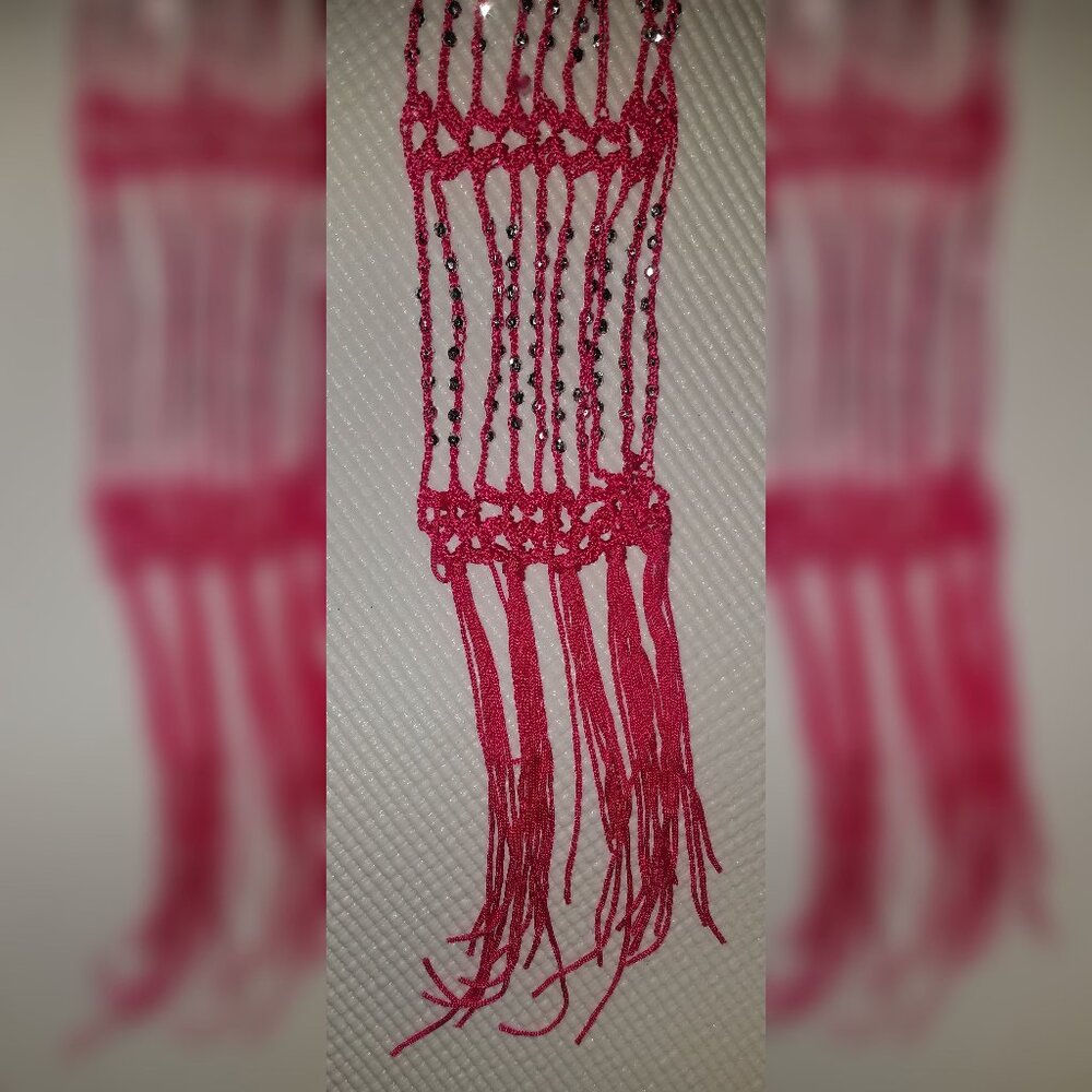 Pink Rhinestone Decorative Scarf/Neck/Wrap Accessory